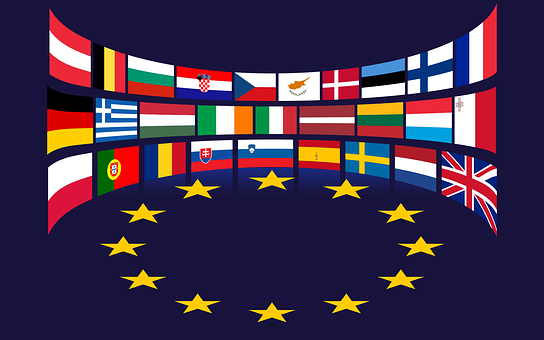 Europas flag + EU-stjerner
